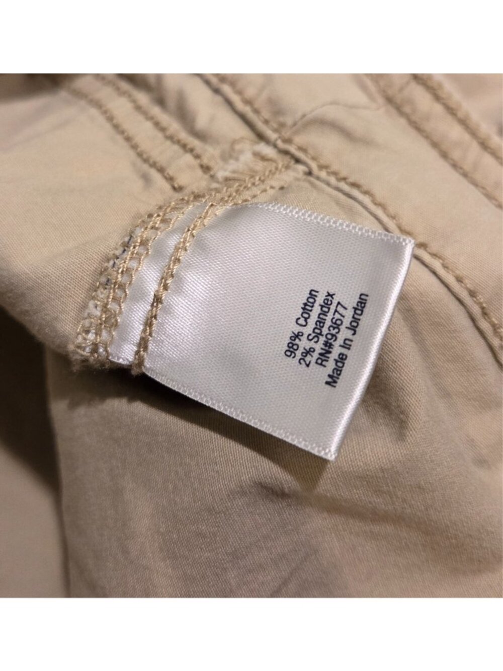 Woman’s 22W St. John’s Bay Capri Pants Tan Cargo Pockets Drawstring Cinch Hem - Picture 13 of 16